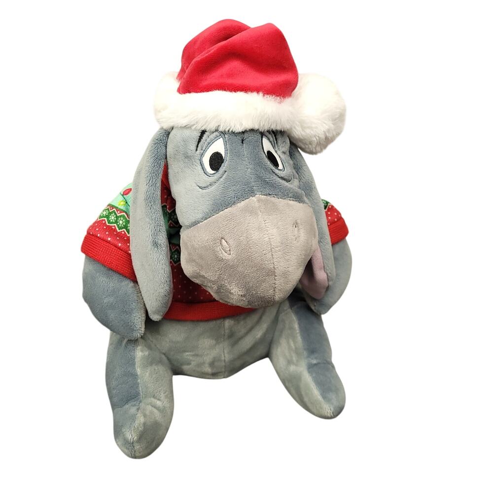 Disney Store Eeyore 12" Christmas Holiday Plush Stuffed Toy Collectible London